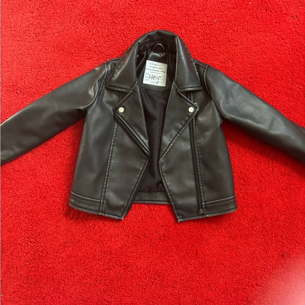 Primark Black Kids Faux Leather Jacket